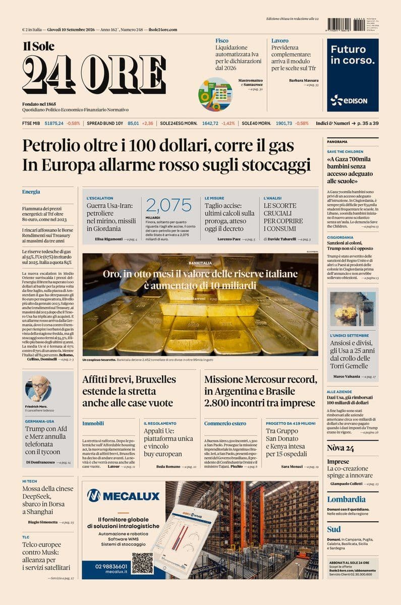 Il Sole 24 Ore - 10 September 2026 [IT]