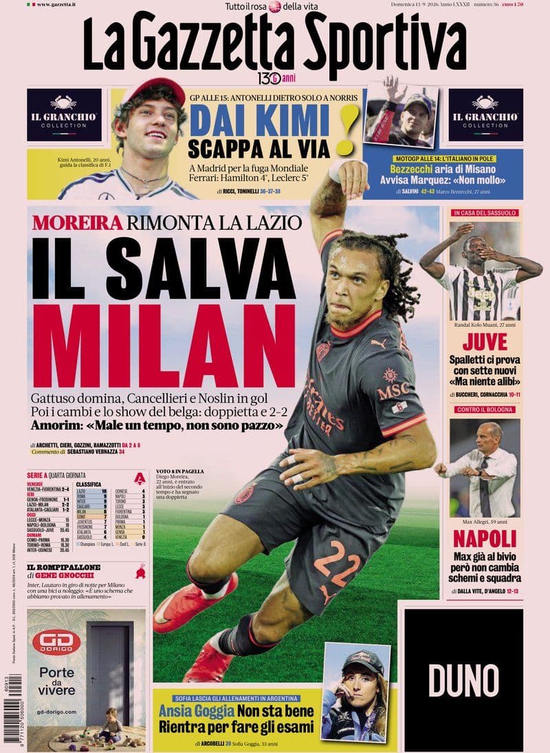 La Gazzetta Dello Sport - 13 September 2026 [IT]