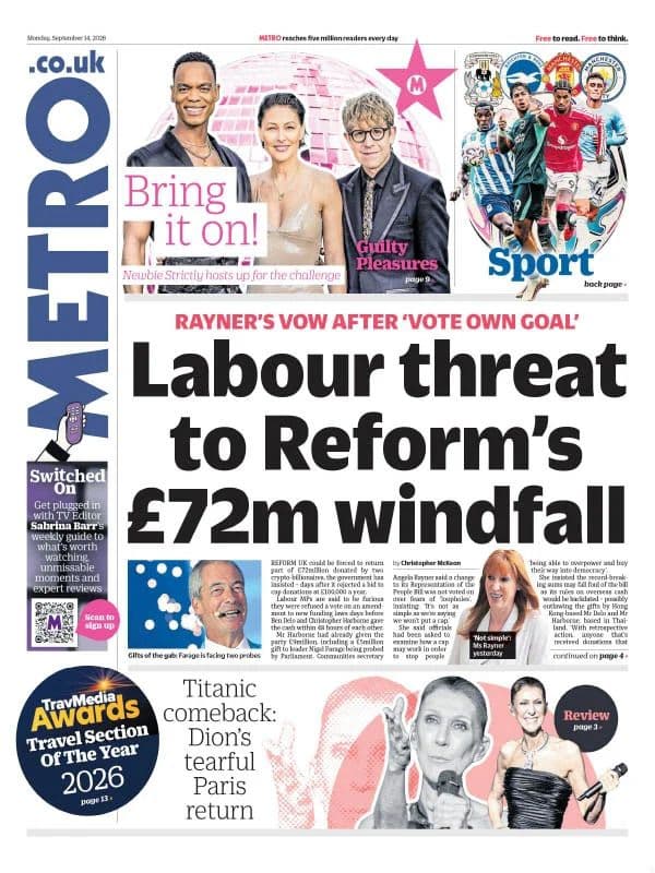 Metro UK - 14 September 2026